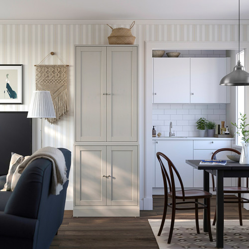 HAVSTA Storage combination with doors, grey-beige, 81x47x212 cm