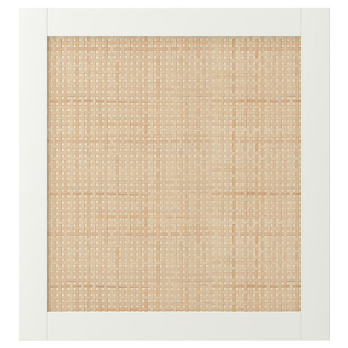STUDSVIKEN Door, white/woven poplar, 60x64 cm