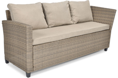 Large Garden Corner Sofa, Set with table, cappucino