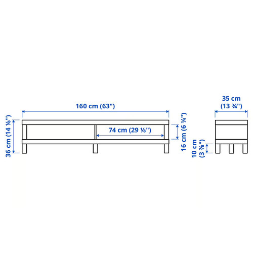 LACK TV bench, white, 160x35x36 cm
