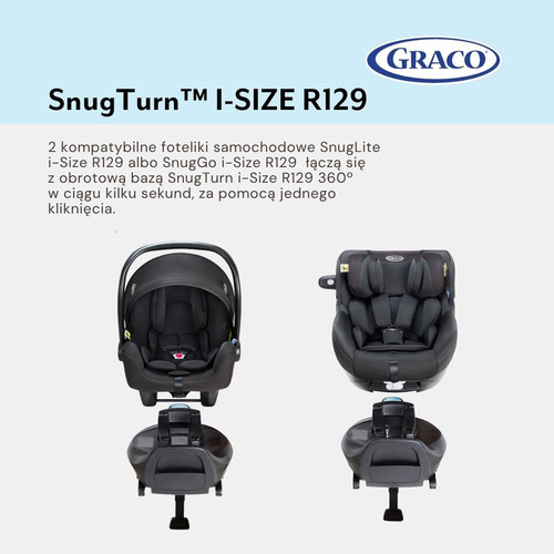 Graco SnugTurn i-Size R129 Rotating ISOFIX Base, Black