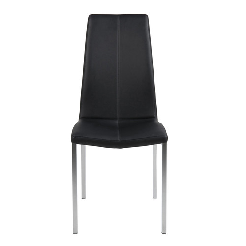 Chair Asama, black, chrome legs