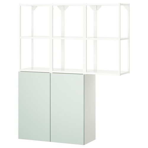 ENHET Storage combination, white/pale grey-green, 120x32x150 cm