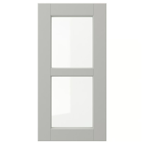 LERHYTTAN Glass door, light grey, 30x60 cm