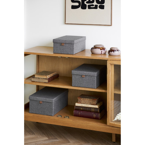 Set of 3 Storage Boxes Dark Gray
