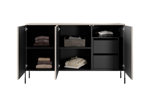 Three-Door Cabinet with Drawer Unit Sonatia 150 cm, cashmere