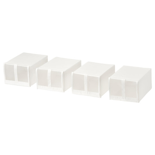 SKUBB Shoe box, white, 22x34x16 cm, 4 pack
