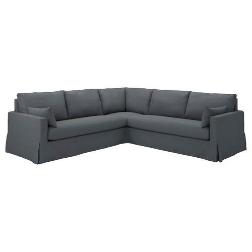 HYLTARP Cover for corner sofa, 4-seat, Gransel grey