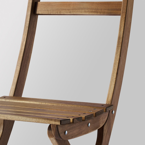 ASKHOLMEN Chair, outdoor, foldable dark brown