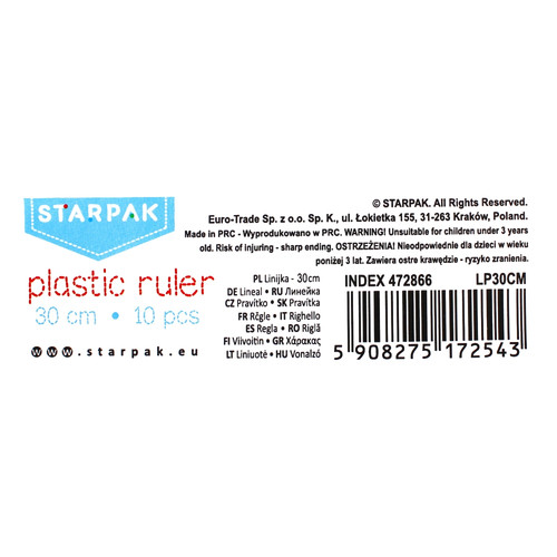 Starpak Ruler 30cm 10pcs
