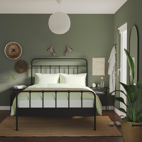 STJÄRNÖ / GRÅFJÄLLET Bedroom furniture, set of 3, anthracite, 140x200 cm