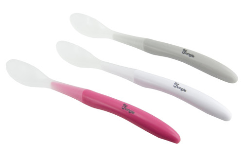 Bo Jungle B-Soft Spoon Set 3-pack, taupe/white/pink