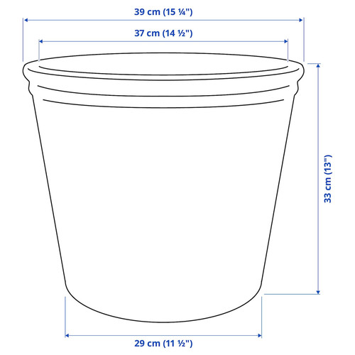 KÖRSBÄRSBJÖRK Plant pot, light grey/beige, 32 cm