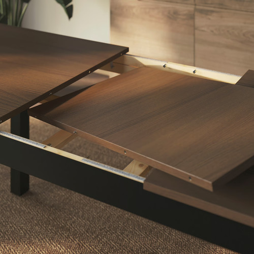 ÅLHULT / ÅLHULT Table and 6 chairs, black/brown/Bomstad black black, 170/220x80 cm