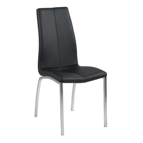 Chair Asama, black, chrome legs