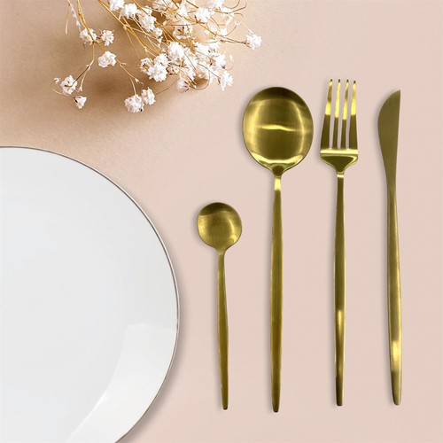 Cutlery Set for 6 People, gold colour, stainless steel