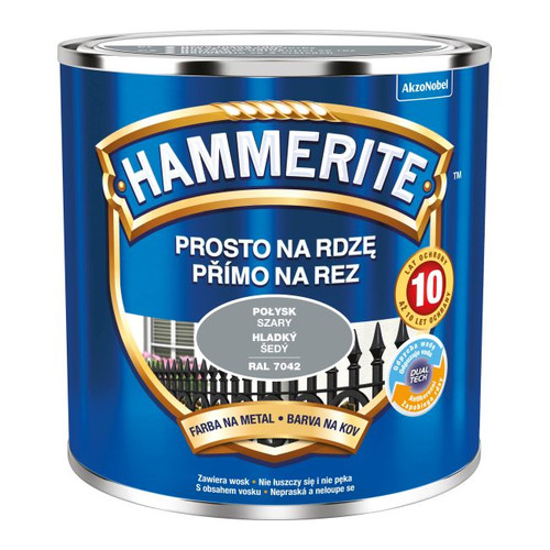 Hammerite Direct To Rust Metal Paint 0.25l, gloss silver