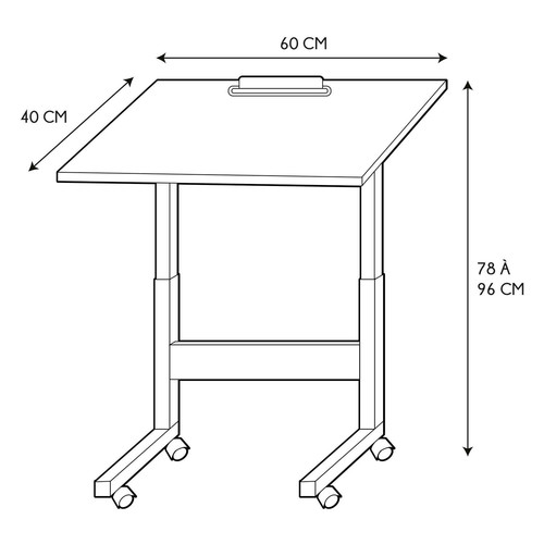 Desk Mixel, height adjustment