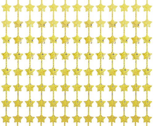 Fringe Deco Curtain 100x200cm Stars, matt gold, pattern