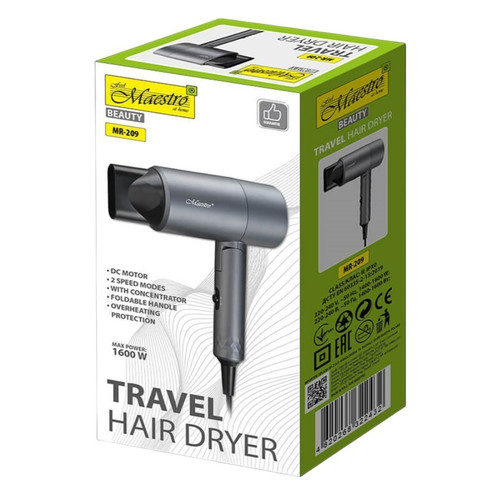 Feel Maestro 1600W Folding Travel Hair Dryer MR-209