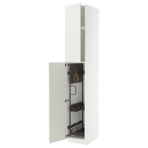 METOD High cabinet with cleaning interior, white/Veddinge white, 40x60x240 cm