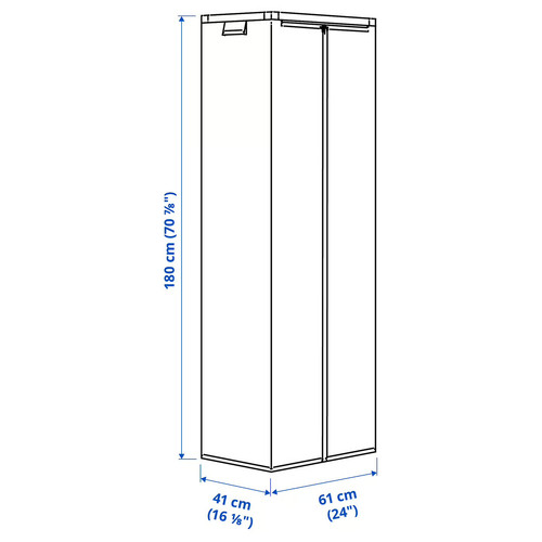 JOSTEIN Cover, transparent/in/outdoor, 61x41x180 cm