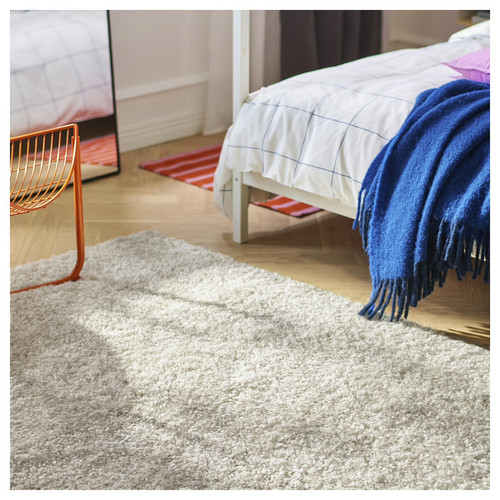 ÄRENDE Rug, high pile, off-white, 120x180 cm