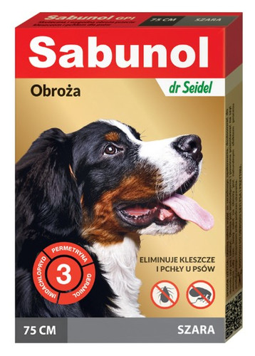 Sabunol Anti-flea & Anti-tick Collar for Dogs 75cm, grey