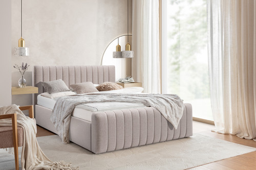 Upholstered Ottoman Bed Nicole 180x200, beige