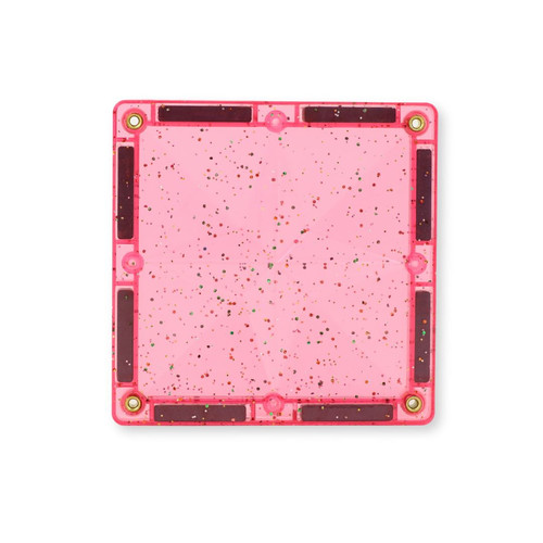 Cleverclixx Magnetic Tiles Glitter Tiles Pack Transparent / Pink - 16 pieces, 3+