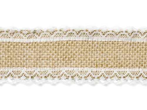Jute Ribbon with Lace 50mm/5m