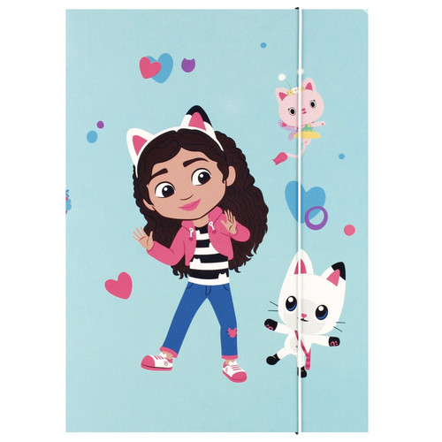 Document File Folder with Elastic Band A4 1pc Gabby's Dollhouse, assorted patterns
