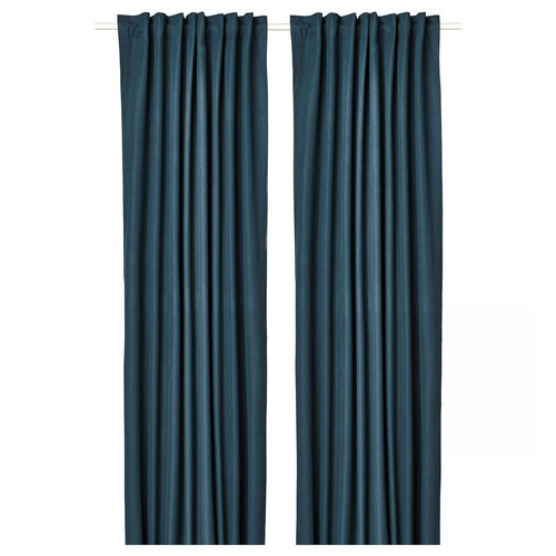 ROSENMANDEL Room darkening curtains, 1 pair, dark blue, 135x300 cm