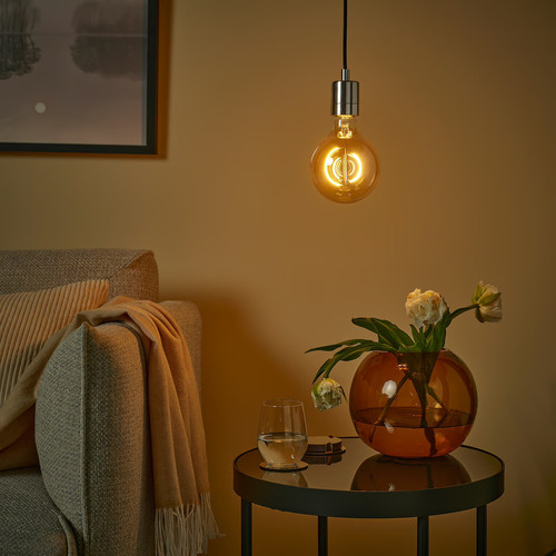MOLNART LED bulb E27 150 lumen, globe brown clear glass, 125 mm
