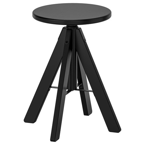 RUDSTORP Stool, black, 44-55 cm