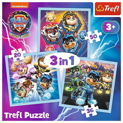 Trefl Children's Puzzle 3in1 Paw Patrol Mighty Pups Power 3+