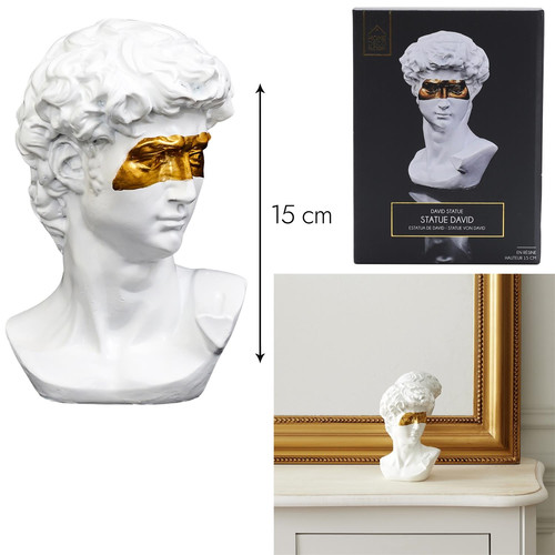 Decoration David Bust, white-gold