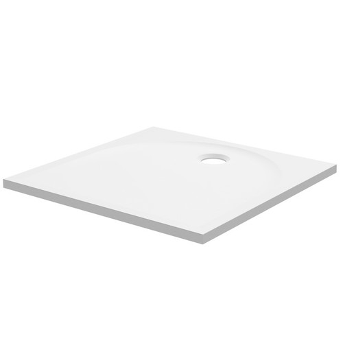 GoodHome Shower Tray Cavally, square, 80 cm, white