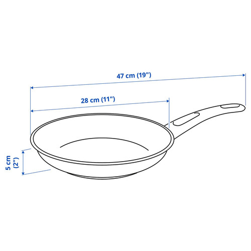 HEMLAGAD Frying pan, black, 28 cm