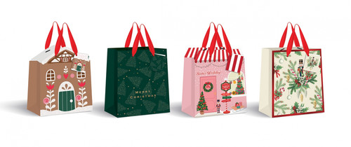 Premium Christmas Gift Bag, Large, 26.5x33x13 cm, set
