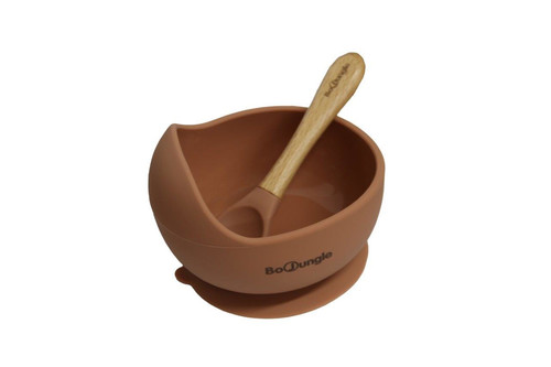 Bo Jungle B-Suction Bowl Silicone & Spoon Terracotta 6m+