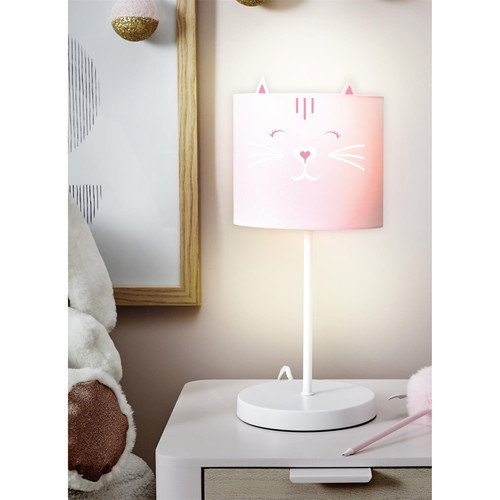 Children's Table Lamp Cat, pink