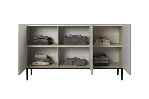 Three-Door Cabinet Nicole 150cm, cashmere/black legs