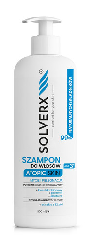 SOLVERX Hair Shampoo for Atopic Skin 99% Natural 500ml