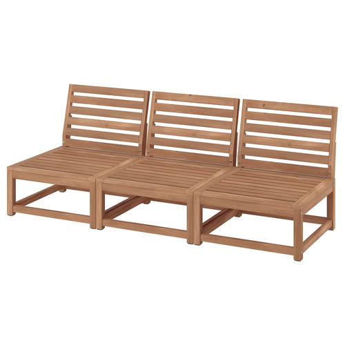 NÄMMARÖ 3-seat modular sofa, outdoor, light brown stained