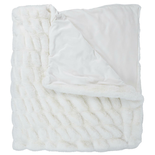 Blanket Bedspread Furry Luxury, white