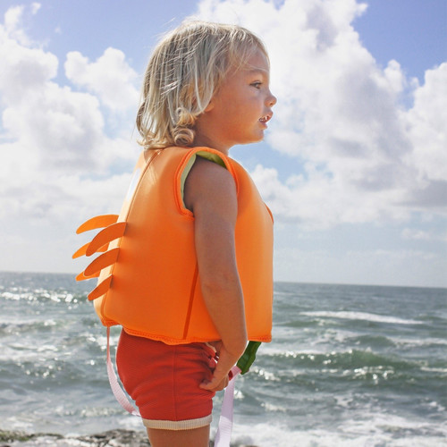 Sunnylife Children's Swim Vest Sonny the Sea Creature Neon Orange, 1-2 years