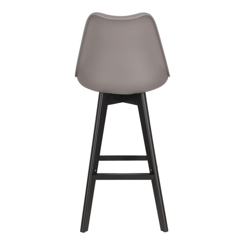 Bar Stool Norden, wood black high PP, dark grey