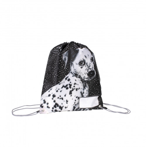 Drawstring Bag School Shoes/Clothes Bag Doggy B&W