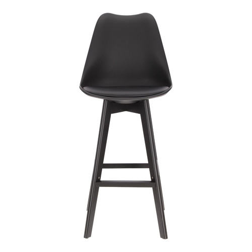 Bar Stool Norden, wood black high PP, black